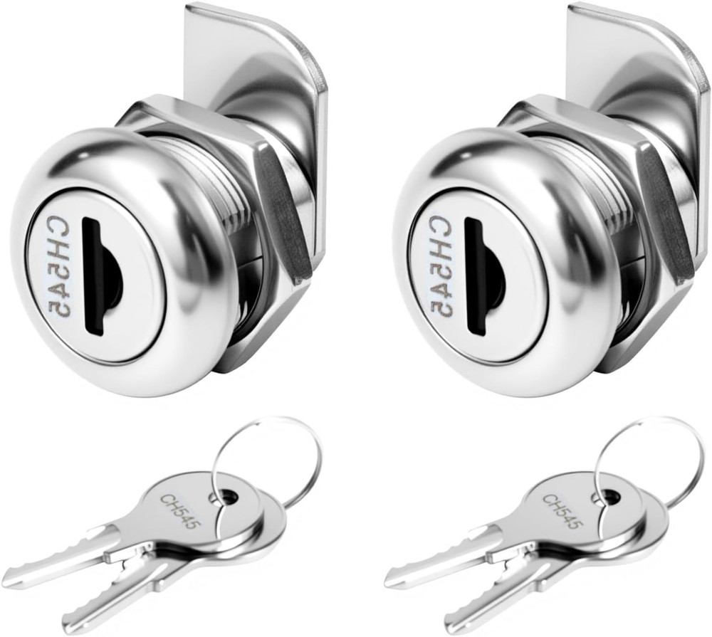 Truck Toolbox Lock Cylinder with Keys, 5/8" Replacement (2 Pack)