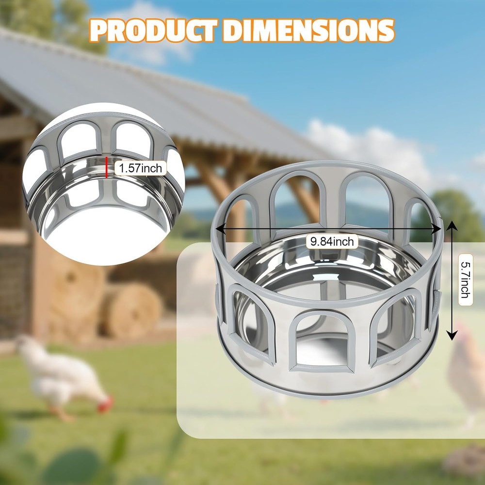 Automatic Chicken Waterer Base, Stainless Steel Poultry Auto Drinker Waterer Bas