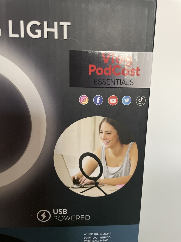 LED Ring Light: Vivitar 6" inch- USB- Vlogging Kit