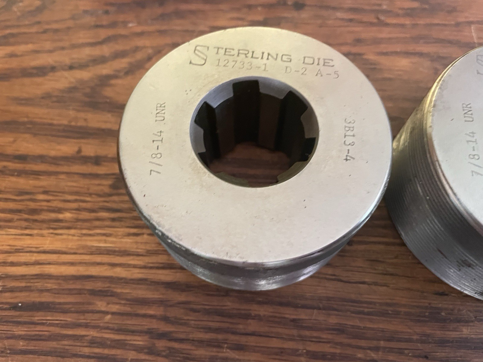 Set 3 Sterling Round Thread Rolling Dies 12733-1 D-2 A-5 7/8-14 UNR 3B13-4 Indus