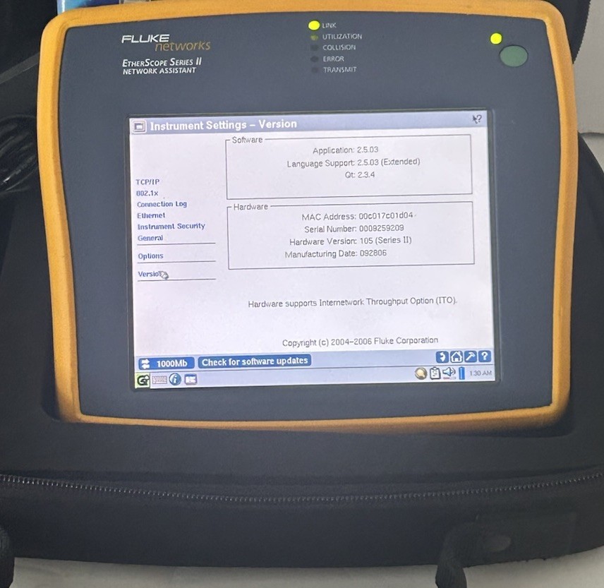 Fluke Networks EtherScope Series II Network Assistant-Case,Battery & Accessories