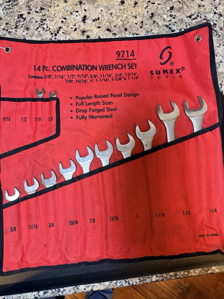 Sunex Tools 9714 Combination Wrench Set, 12 Piece