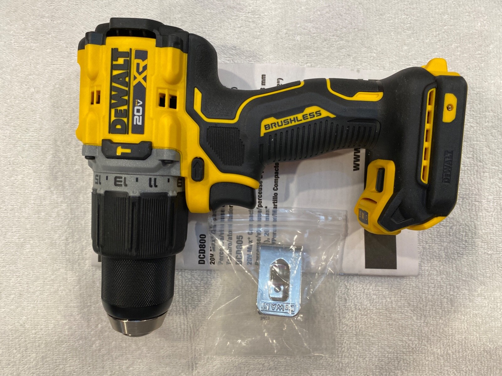 New Dewalt DCD805B 20V Max XR 1/2" 2 Speed Brushless Hammer Drill Driver Li-ion