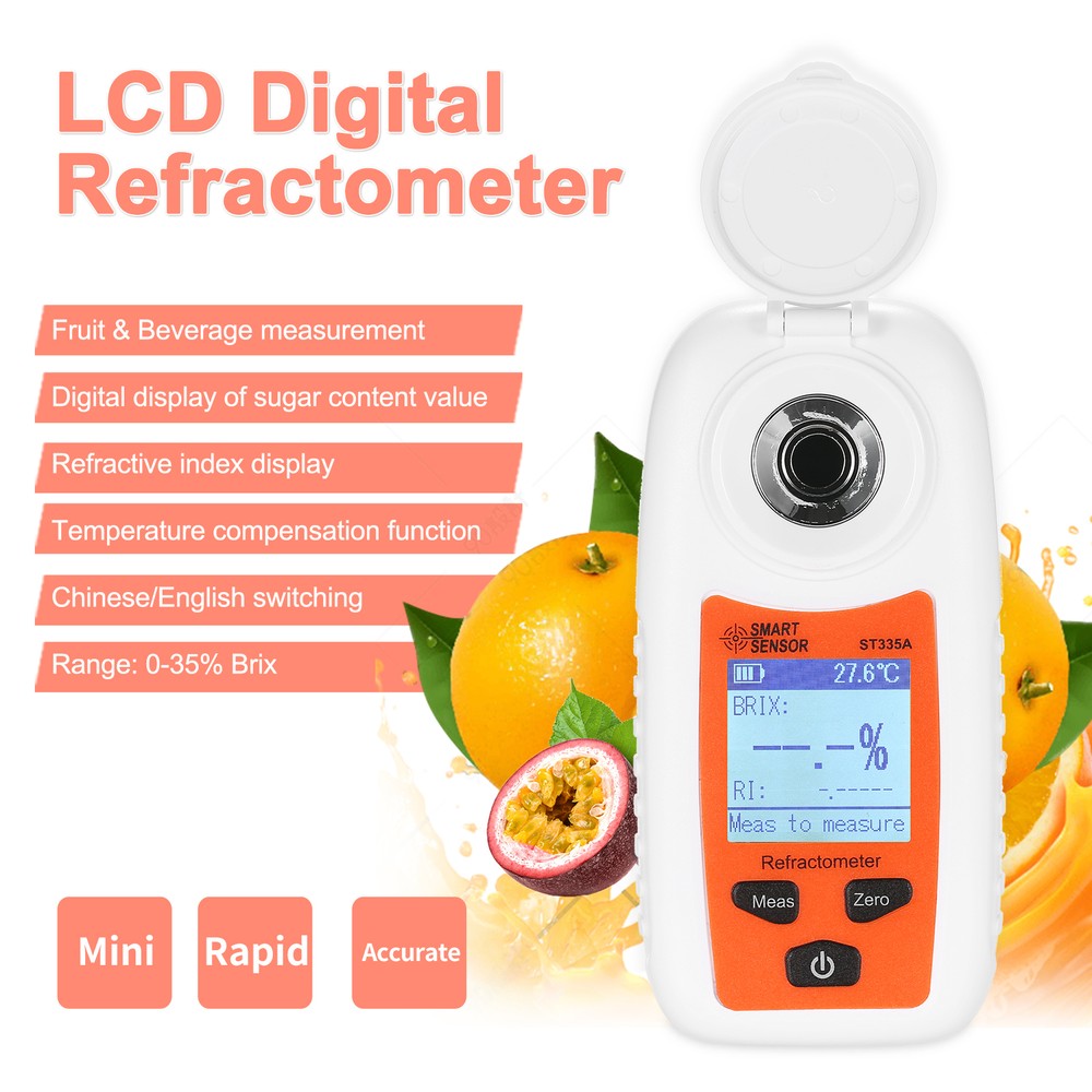 ST335A LCD Digital Refractometer Portable Handheld Honey J8R9