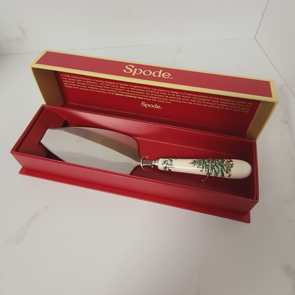 Vintage SPODE England Cake Slice Serrated Pie Server Knife w. Box
