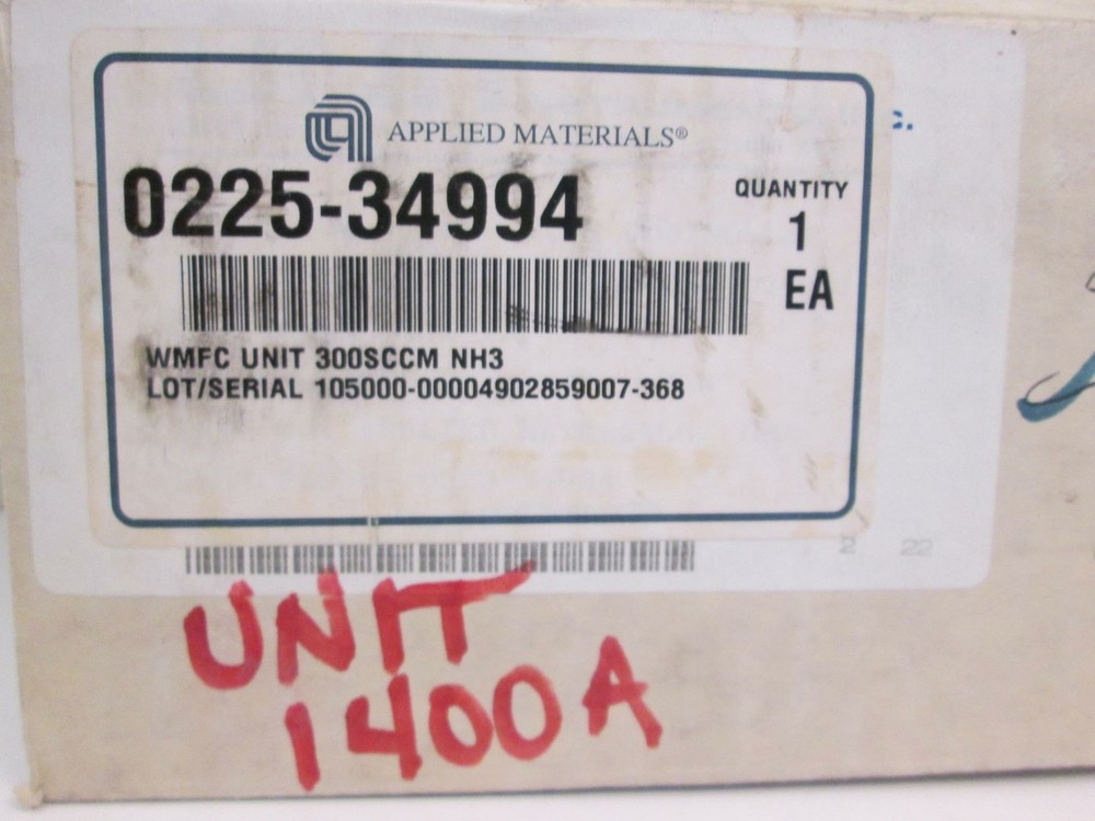 Unit UFC-1400A Mass Flow Controller MFC, NH3, 300 SCCM, Used