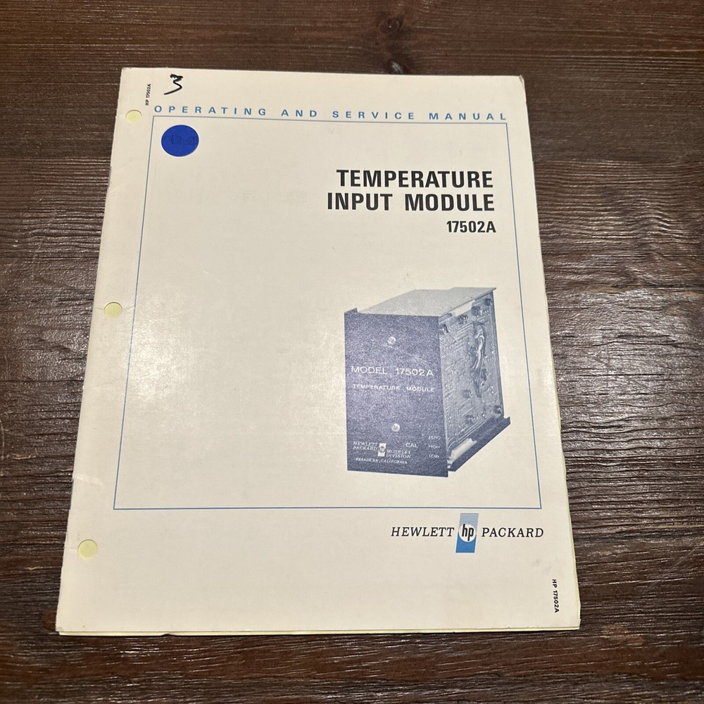 HP 17502A Temperature Input Module Operating & Service Manual 17502-90000