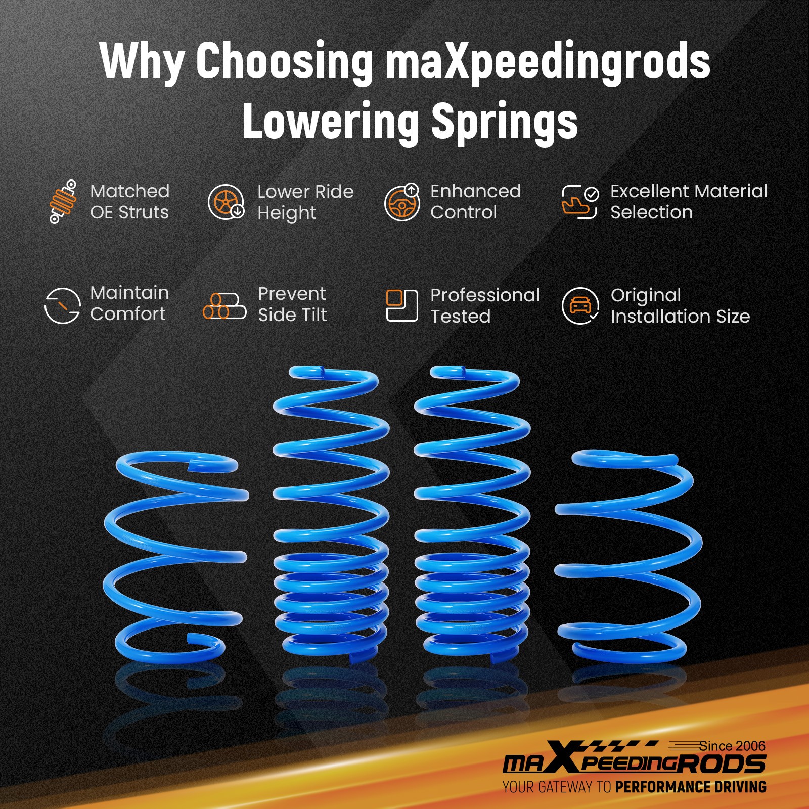 MaXpeedingrods Lowering Springs For Honda Civic FC / FK 2DR / 4DR / 5 DR 16-24
