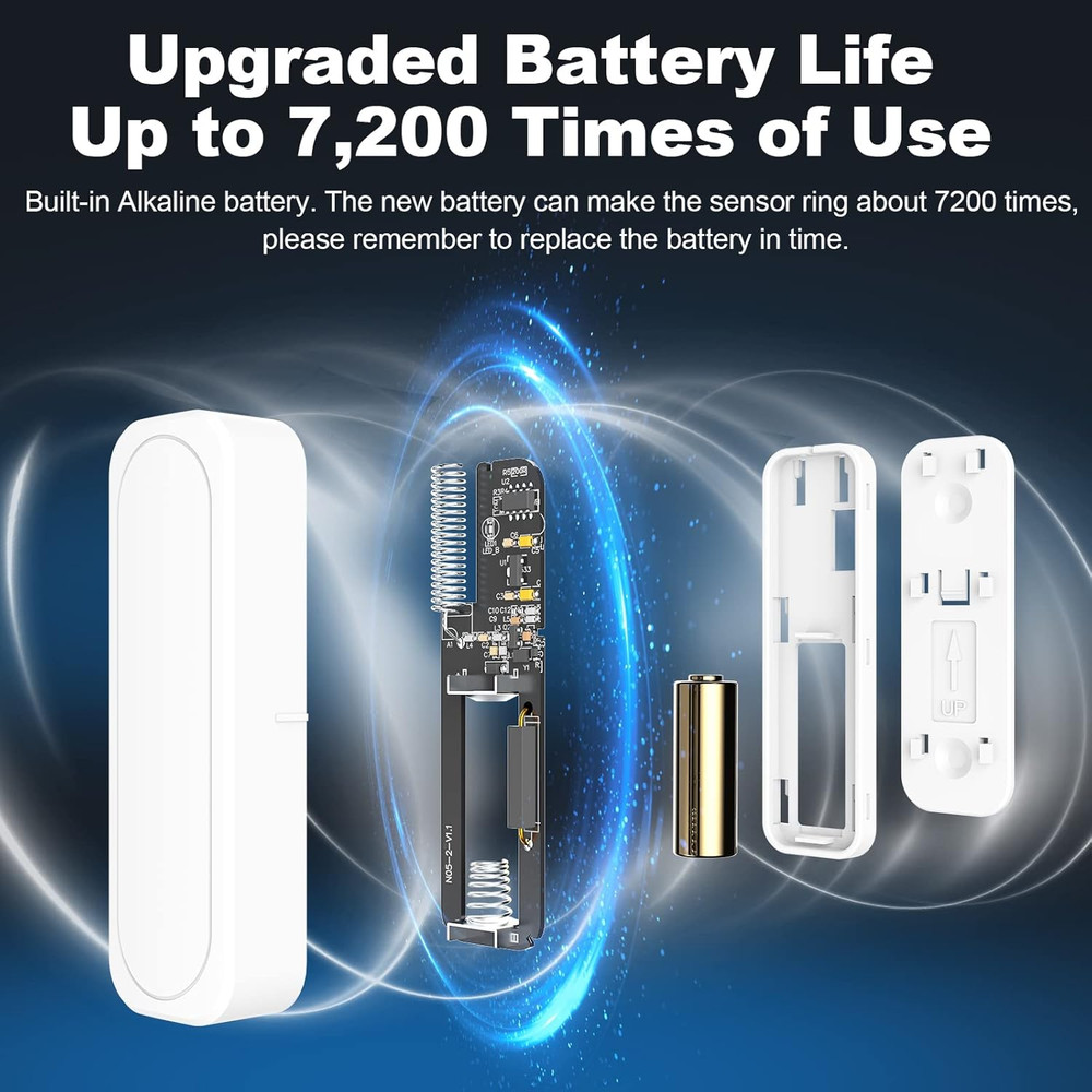 Wireless Door Chime Alarm with 600 FT Range - Easy Install Contact Sensor