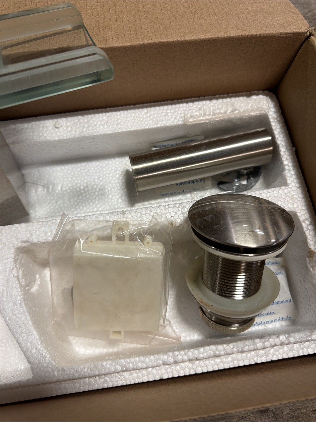 Faucet Glass Spout Waterfall Bathroom Basin Mixer Sink Taps Light FOR PARTS ONLY