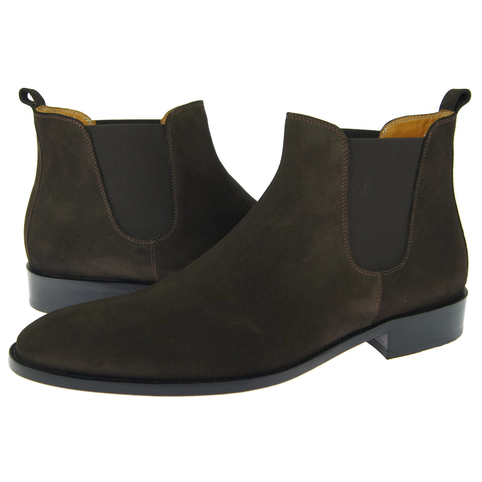 Alex D "Austin" Chelsea, Men's Dress/Casual Suede Ankle Boots, Brown