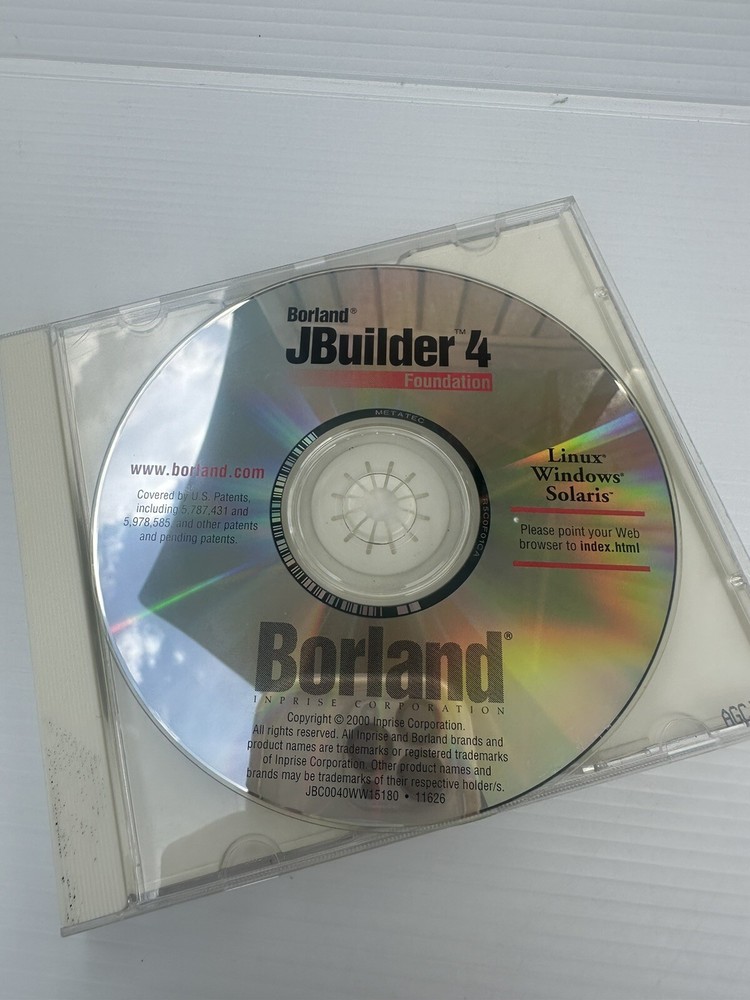 Borland JBuilder 4 Foundation For Windows, Linux & Solaris Cd Software