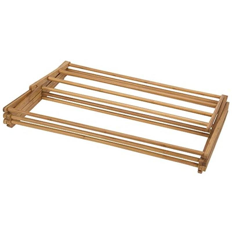 Bamboo Folding Clothes Drying Rack Eco-Friendly Space Saver Stable Frame New