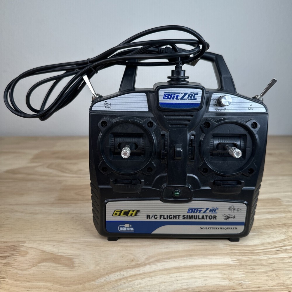 Blitz RC R/C Flight Simulator USB No Battery Required Tested Working