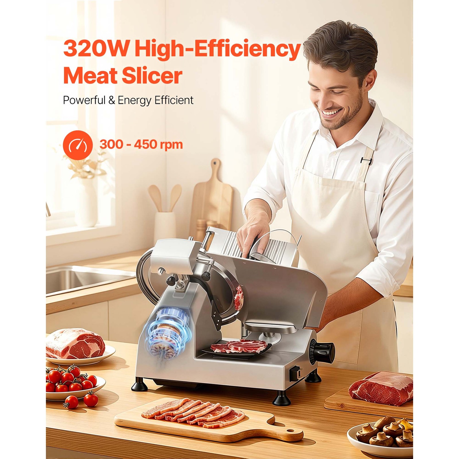 Uimoso 320W Commercial Meat Slicer 12" Blade Electric Deli Food Slicer Cutter