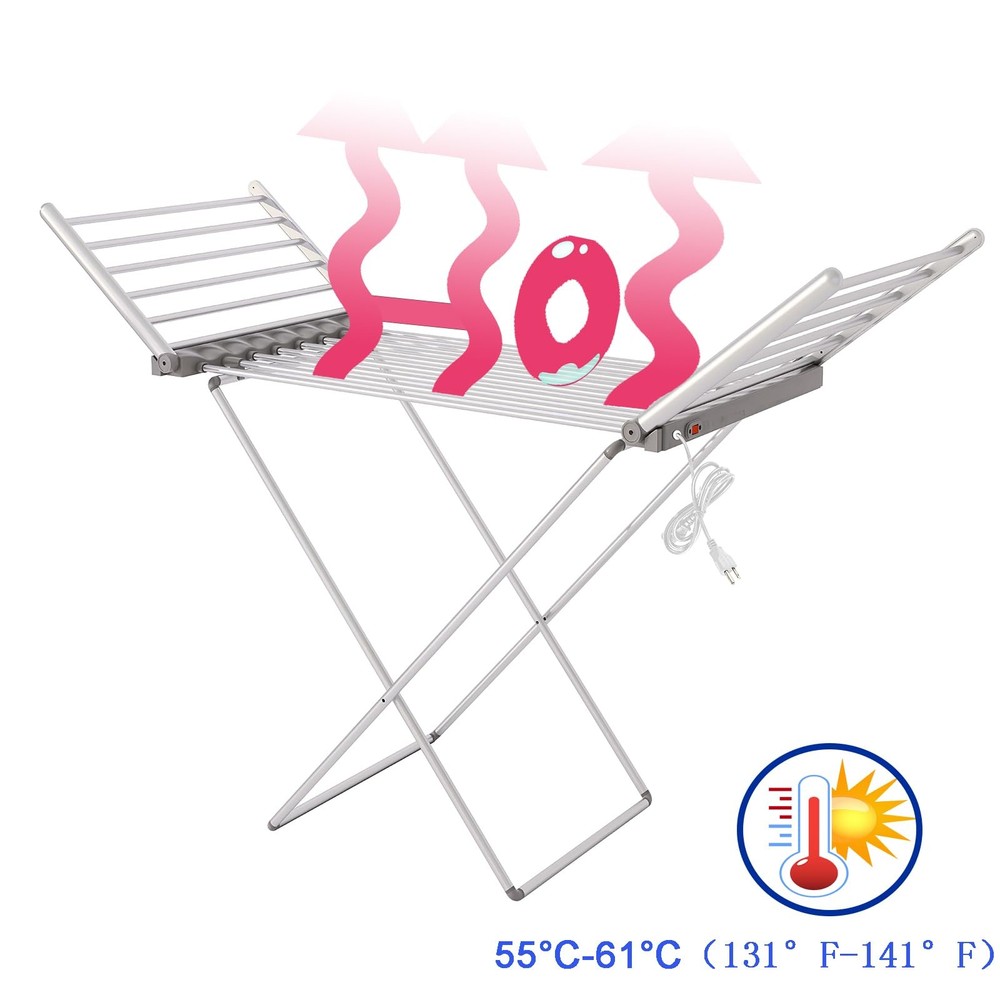 (1 Pack) Heated Clothes Drying Rack, Folding Electric Clothes Rack, Collapsib...