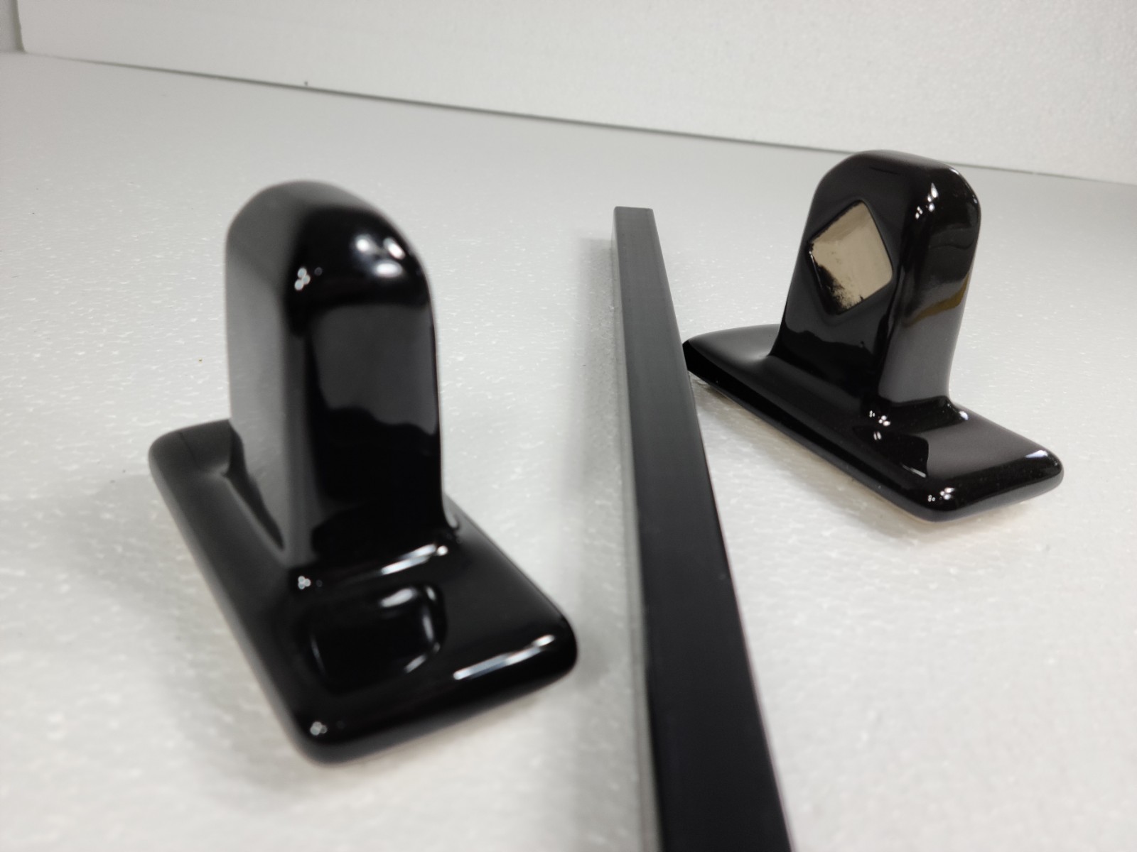 Black Ceramic Towel Bar Rod Rack Post Holder Brackets Tile In Mid Century Modern