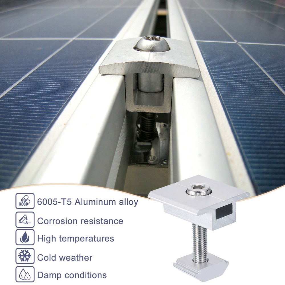 12Pcs 35mm Solar Panel Middle Clamp Mid Clips for Mounting