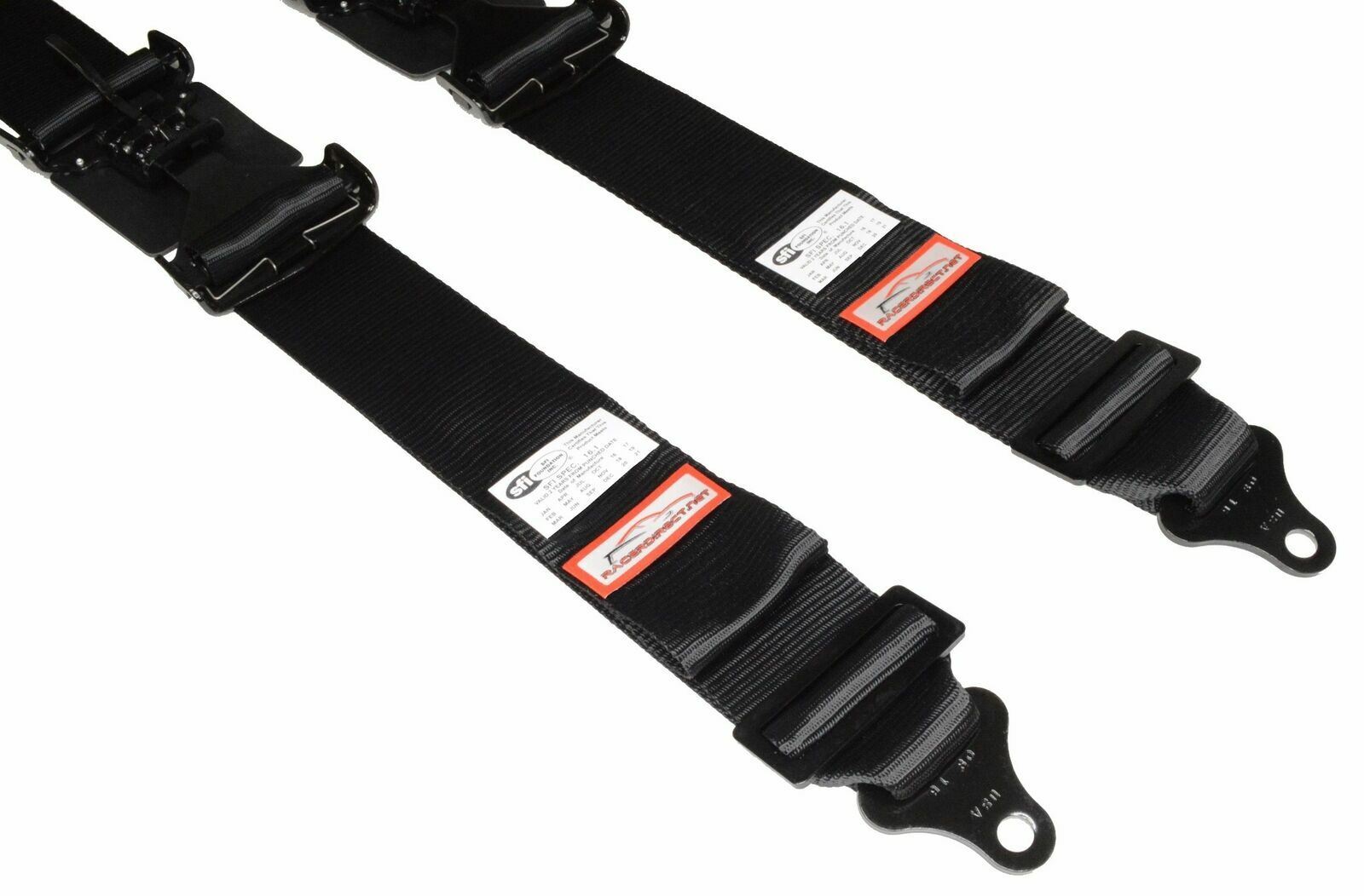 TWO POINT LAP BELTS SIGNATURE SERIES BLACK RACING LATCH & LINK BOLT / WRAP