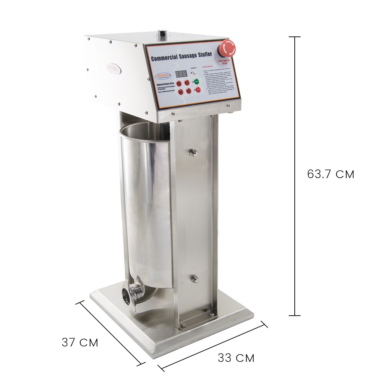 Hakka 22LBS 10L Electric Sausage Stuffer 2 Speed Commerical Meat Filler Maker