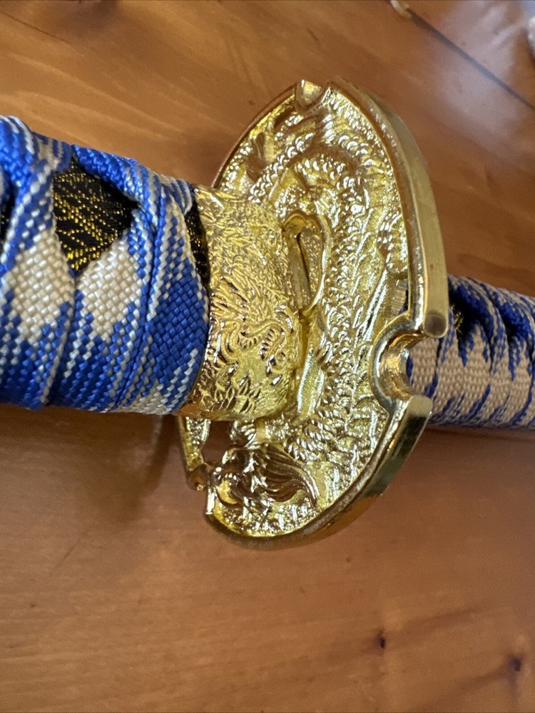 SAMURAI SWORD BLUE W/ CURVED HANDLE 43"