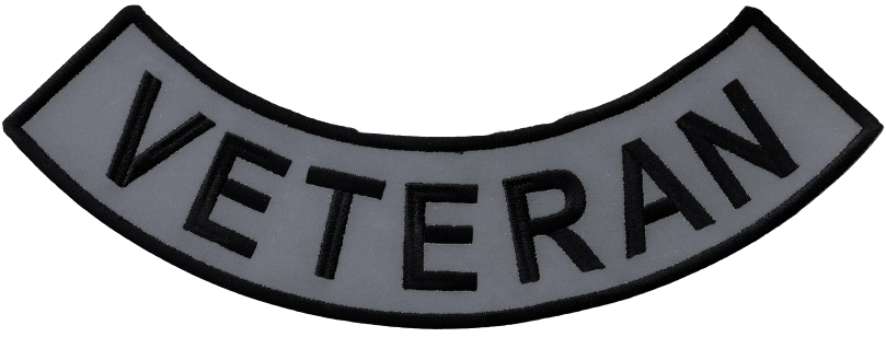 LARGE VETERAN BOTTOM ROCKER REFLECTIVE PATCH