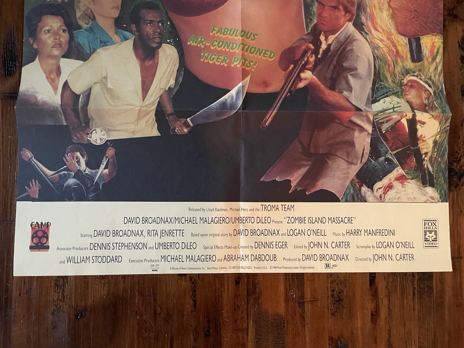 1987 ZOMBIE ISLAND MASSACRE Movie Poster - Horror