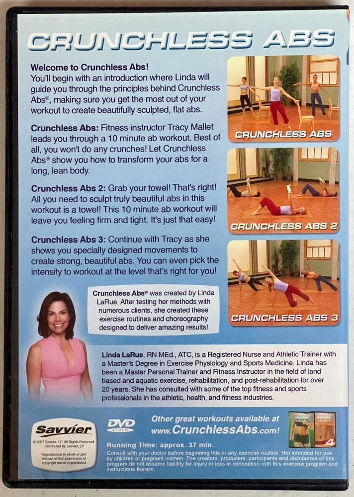 Crunchless Abs 10-minute Workouts on 2 DVD Set 6 Workouts