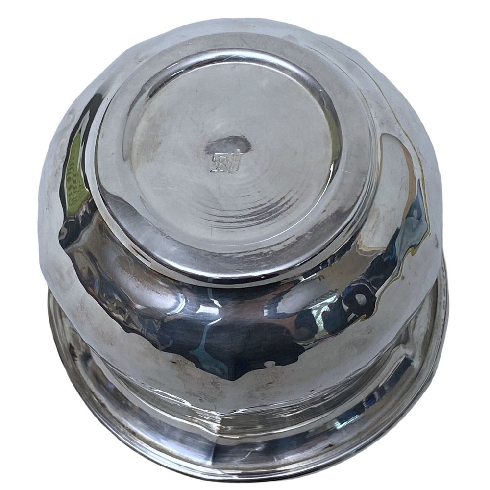 Hammered Silverplate Bowl 3" x 4" Cachepot Candy Dish Signed