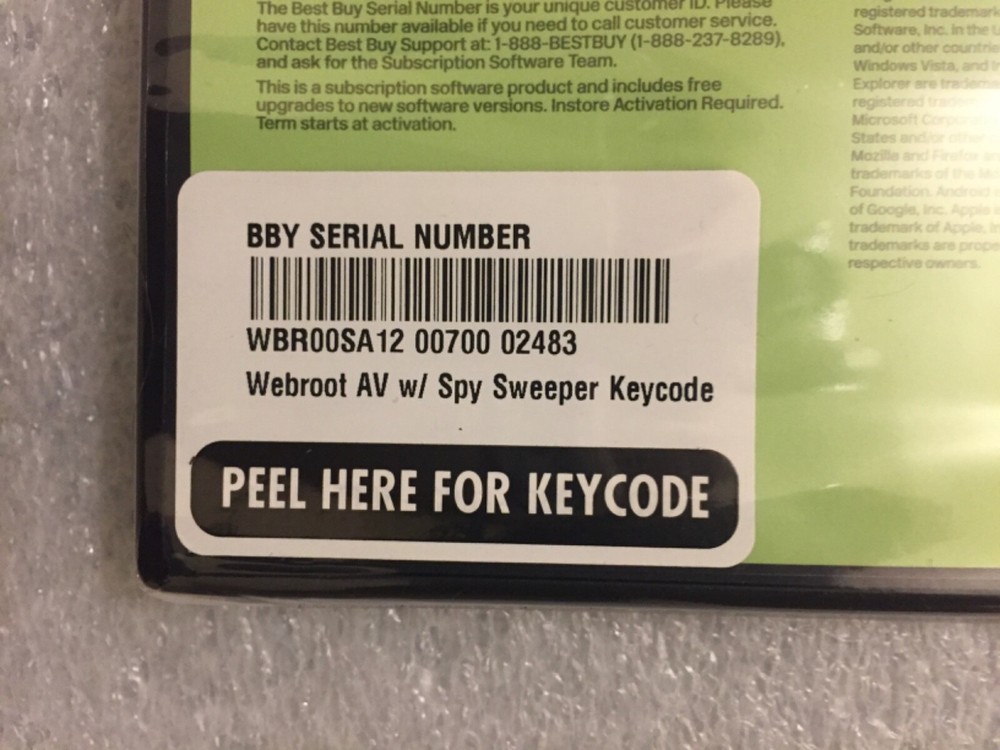 Webroot SecureAnywhere AntiVirus 2011 Software with Spy Sweeper Keycode