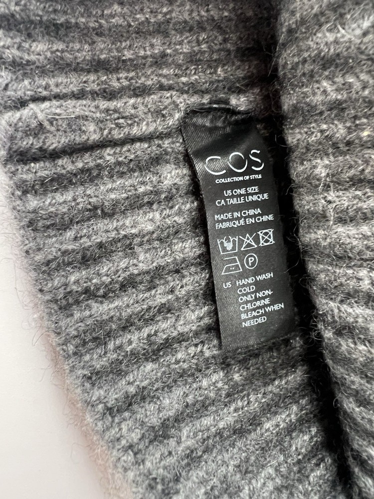 Cos Ribbed Cashmere Grey Hat