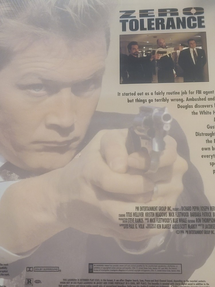 Zero Tolerance (Laserdisc, 1995) NEW SEALED MINT