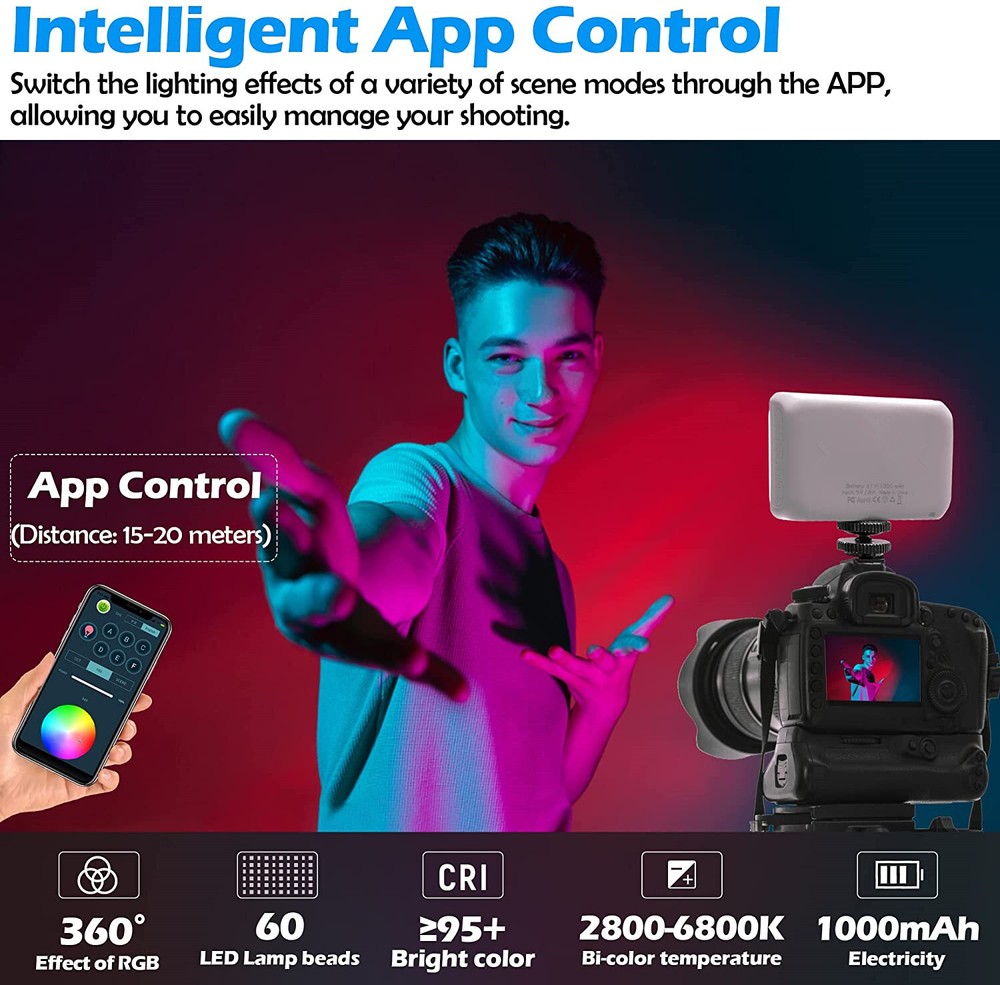 Video Conference Lighting Kit 2 Pack,App-Control Webcam Lighting with Adjustable