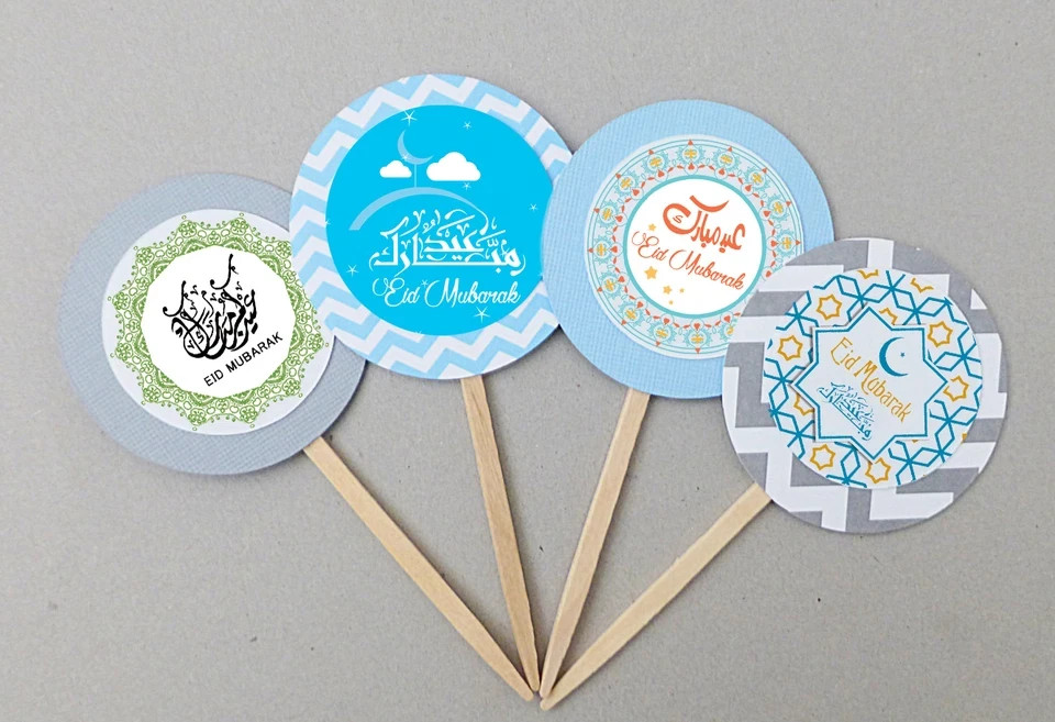 45 Pcs Eid Mubarak Stickers Labels Gold Foil Flower Decorations