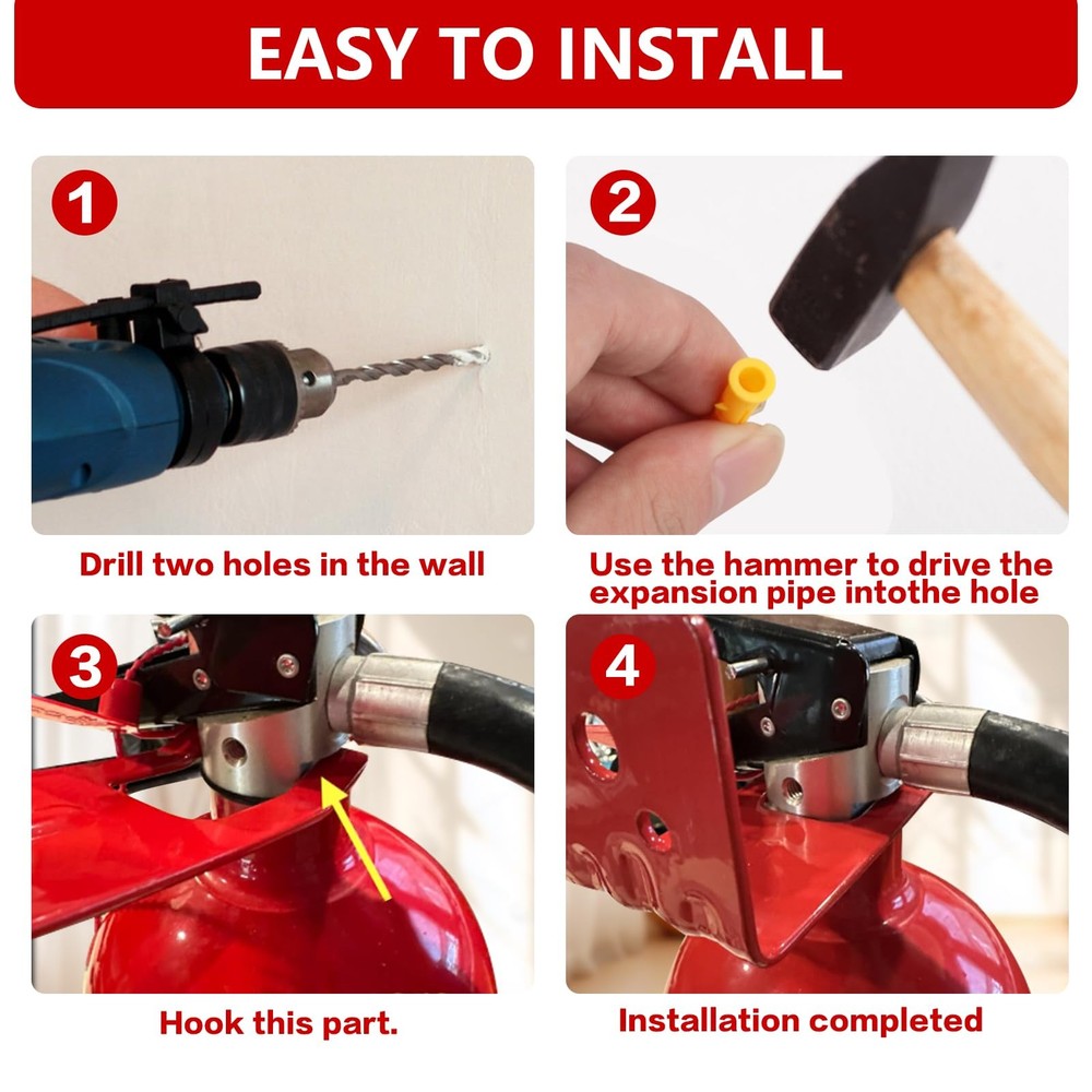 4 Pack Fire Extinguisher Mounts Brackets Holders Wall Hook Hanger 5-10 lb