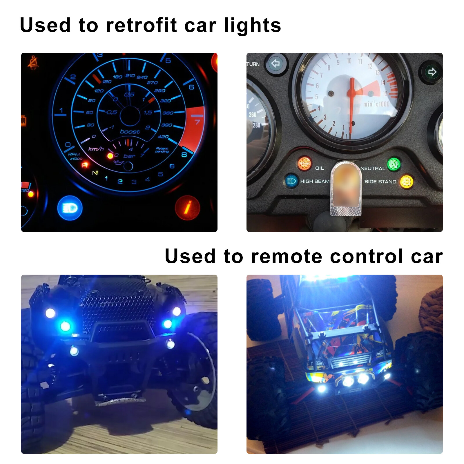 10PCS Car Boat LED Indicator Light 12V 8mm Pilot Dash Panel Warning Single Lamps