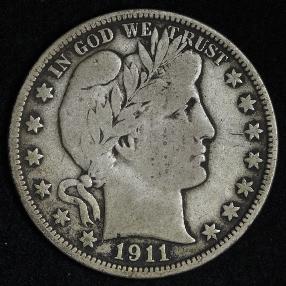1911-D Barber Silver Half Dollar FINE E314 JEK