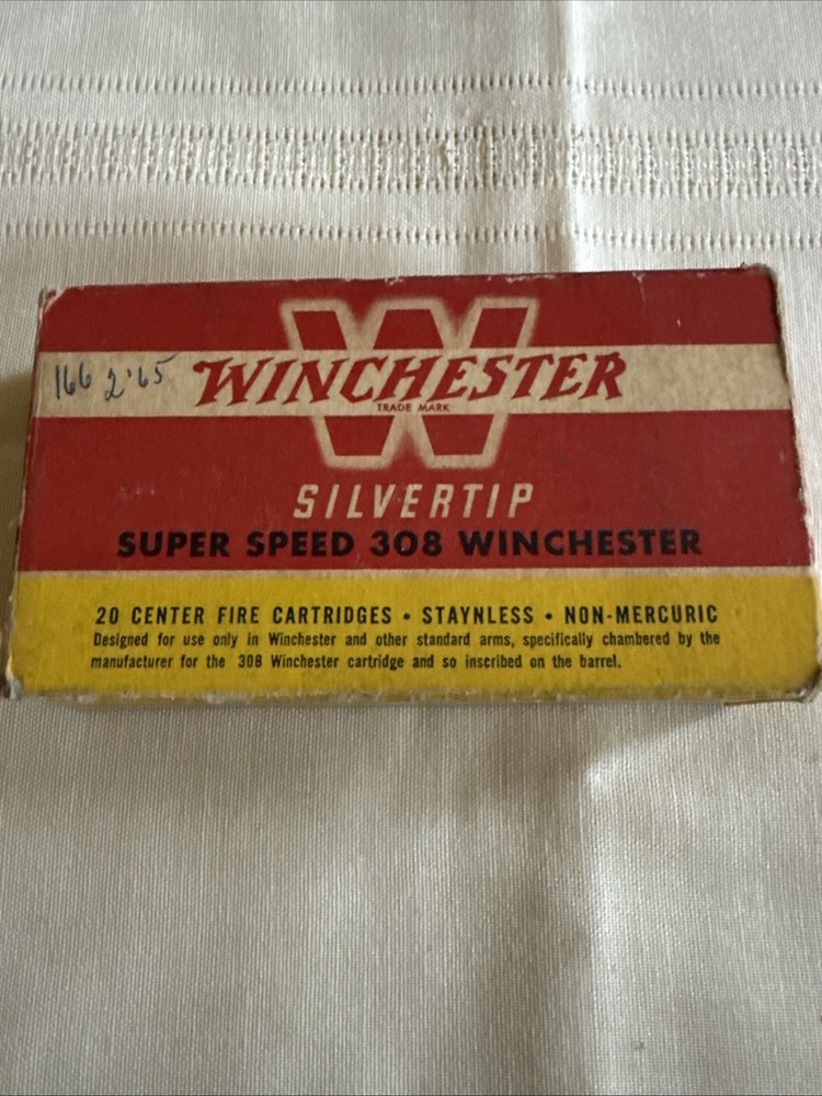 Vintage Winchester  Super Speed Silvertip, 308  Ammo Box EMPTY W Insert