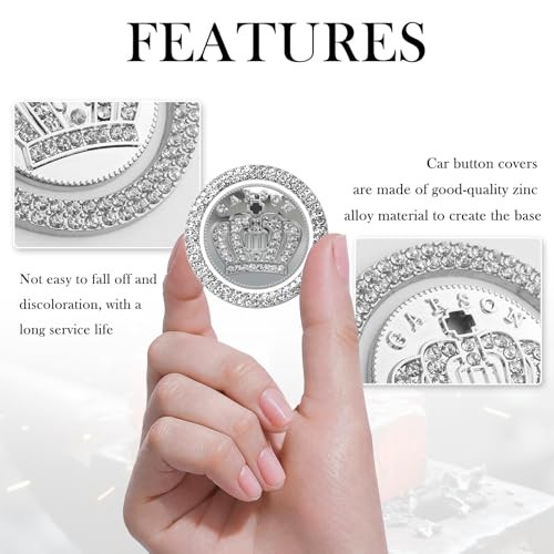 Bling Push Start Button Cover Decoration Ring,Stylish Car Push Start Button