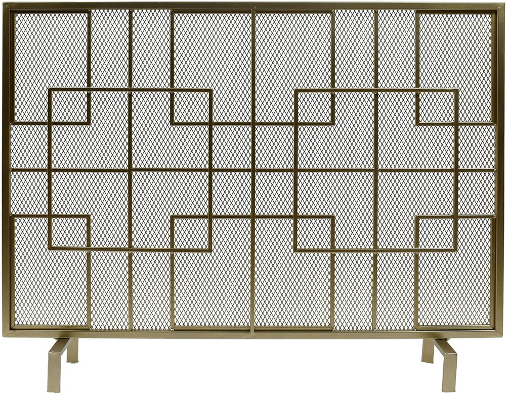 Elegant Dorothy Gold Iron Firescreen - Modern Single Panel Design