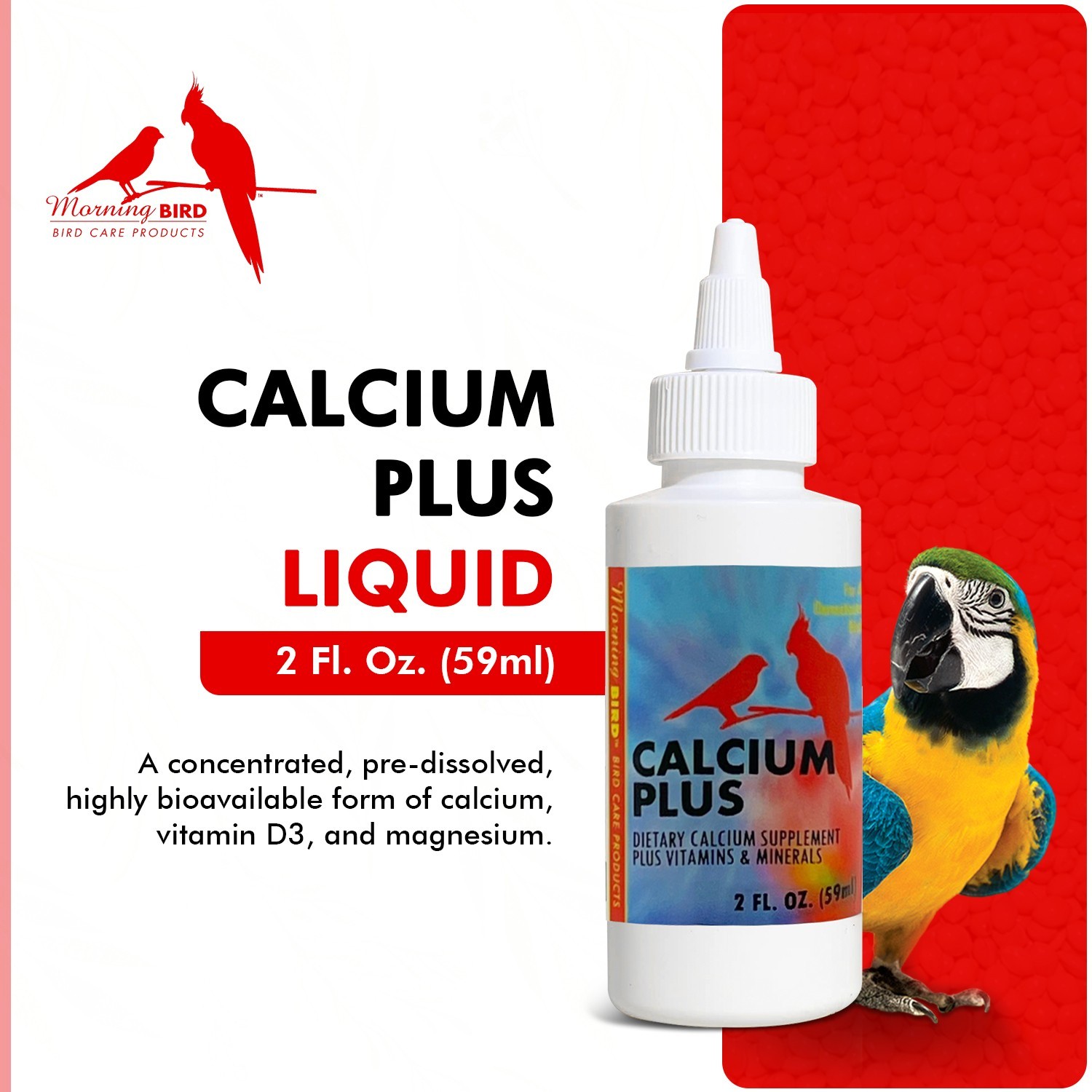 Morning Bird Calcium Plus Liquid Supplement for Birds Plus Vitamins & Minerals