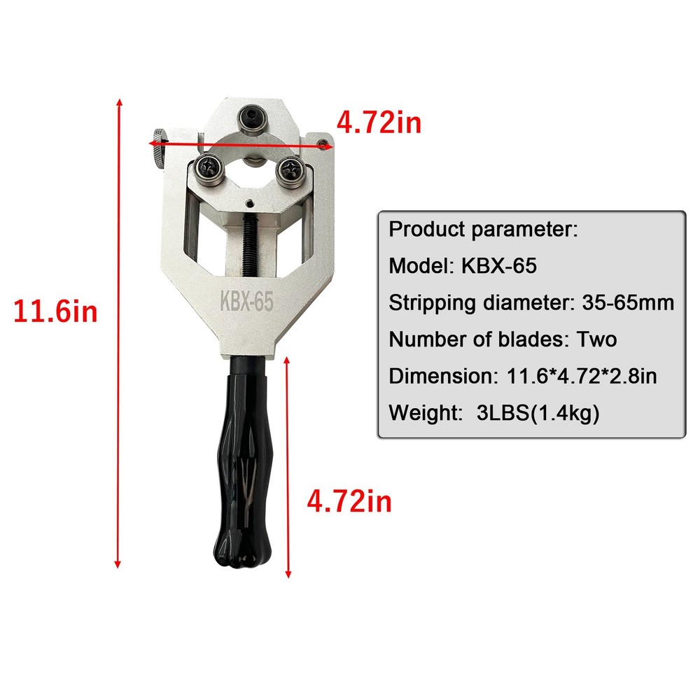 KBX-65 Manual Wire Stripper 35-65mm Diameter Two Blades Multi-Function Tool