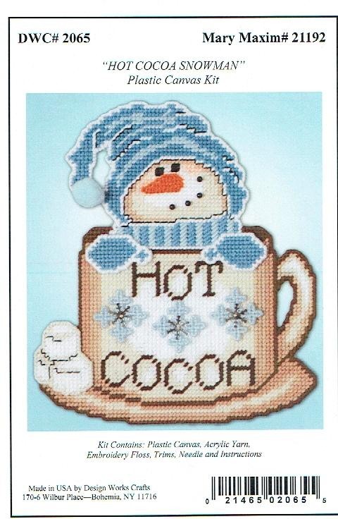 HOT COCOA SNOWMAN  Wall Hanging  plastic canvas  PATTERN (#TF0153)