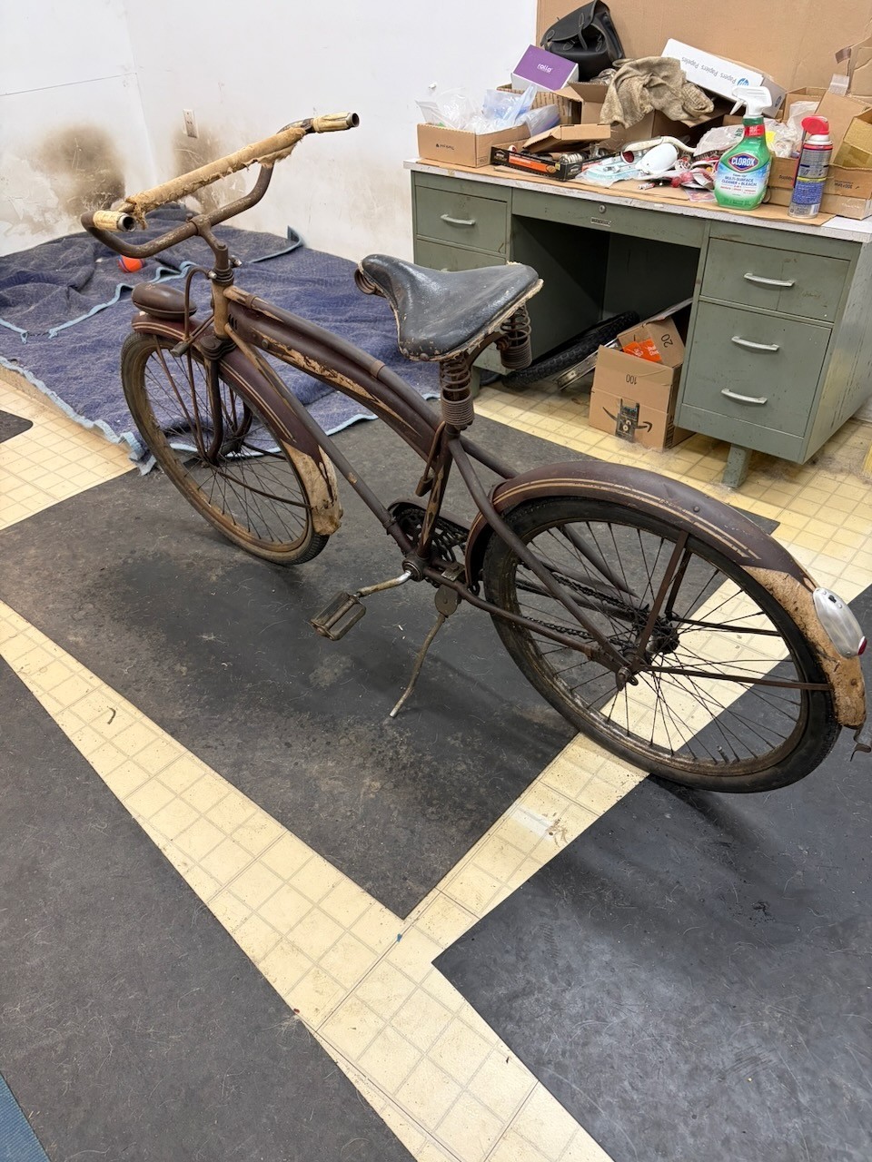 Rollfast RARE! Prewar Mens Bicycle Hanging Tank & Mouse Taillight Zep?