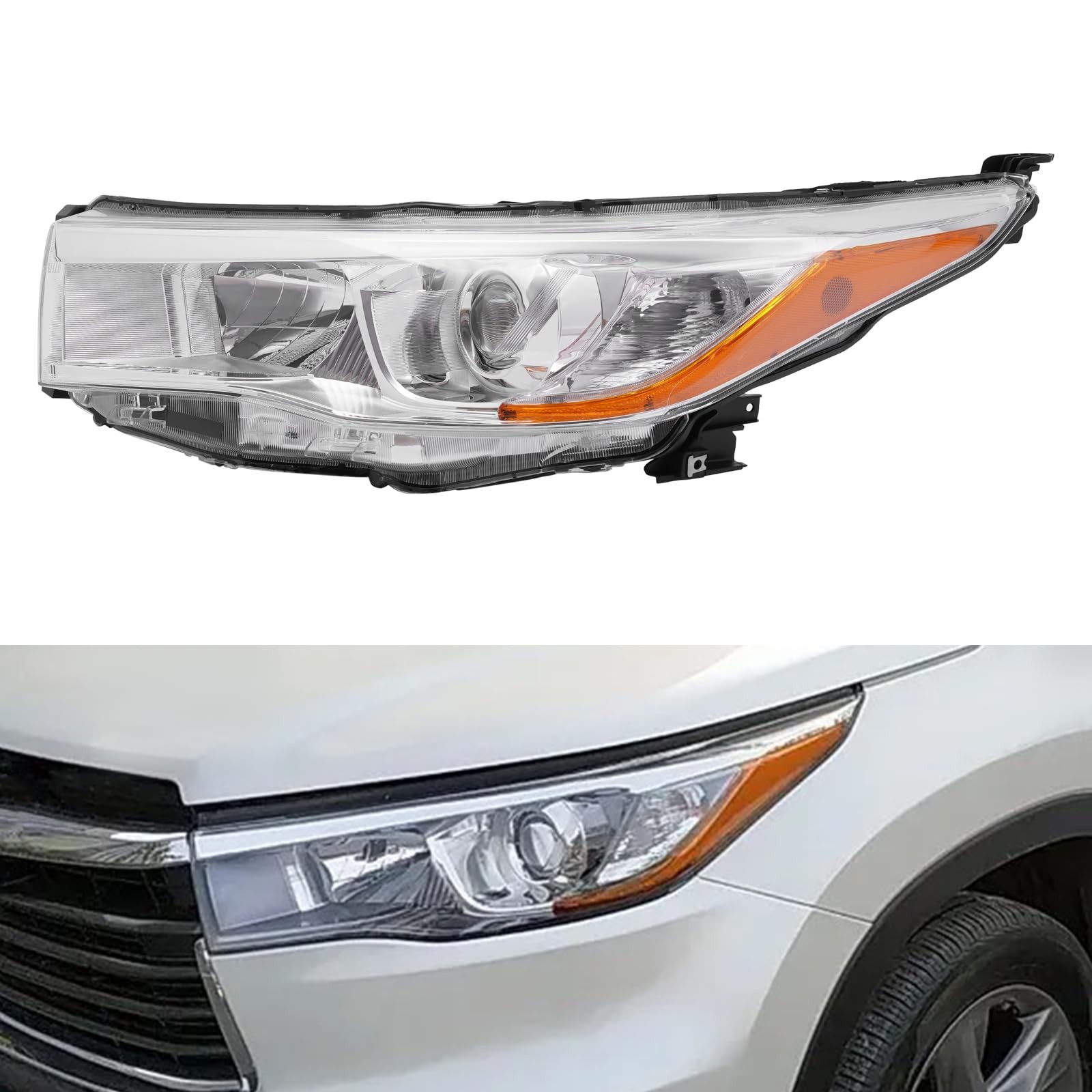 Halogen Headlight Assembly for 2014 2015 2016 Toyota Highlander Left