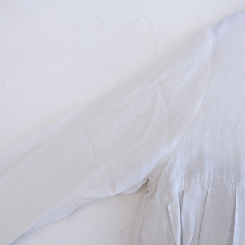 Lisette Linen Tuck-Detail Pullover Shirt Size 36