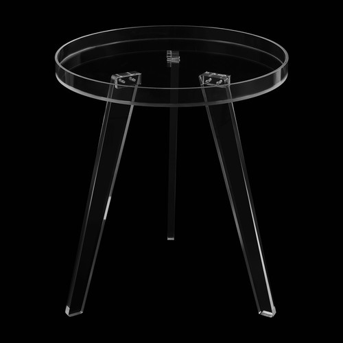 Acrylic Side Table, Clear Side Table, Round Acrylic Side Table