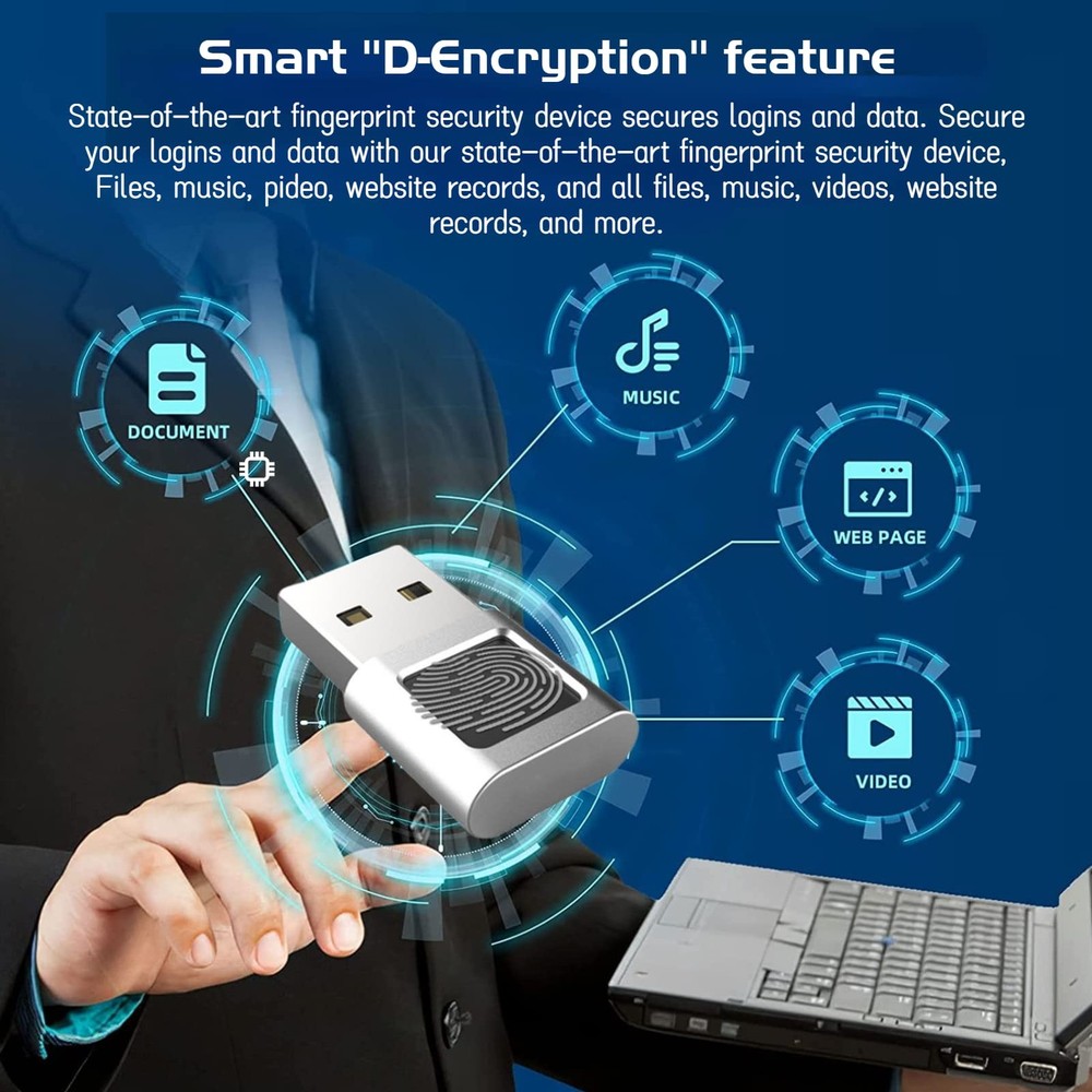 USB Fingerprint Reader Mini Fingerprint Scanner PC Dongle Windows Hello Fingerpr