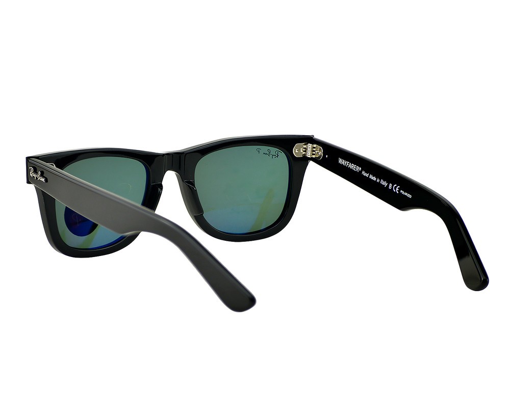Ray-Ban RB2140 Original Wayfarer Black Frame Polarized Green Lens 50mm Unisex