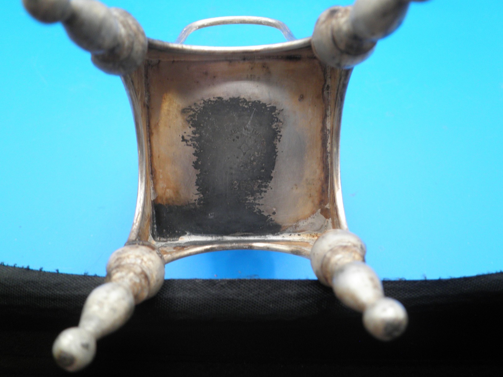 James Tufts Victorian business card holder silver plate